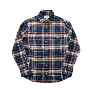 Taylor Stitch Blue and Orange Plaid Casual Button Down Shirt